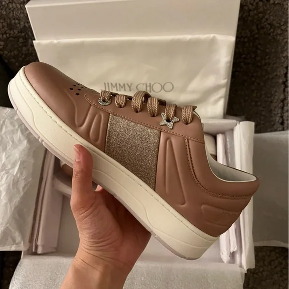 New Jimmy Choo Women’s Sneakers Hawaii 38.5 Ballet Pink $650 - Picture 5 of 7